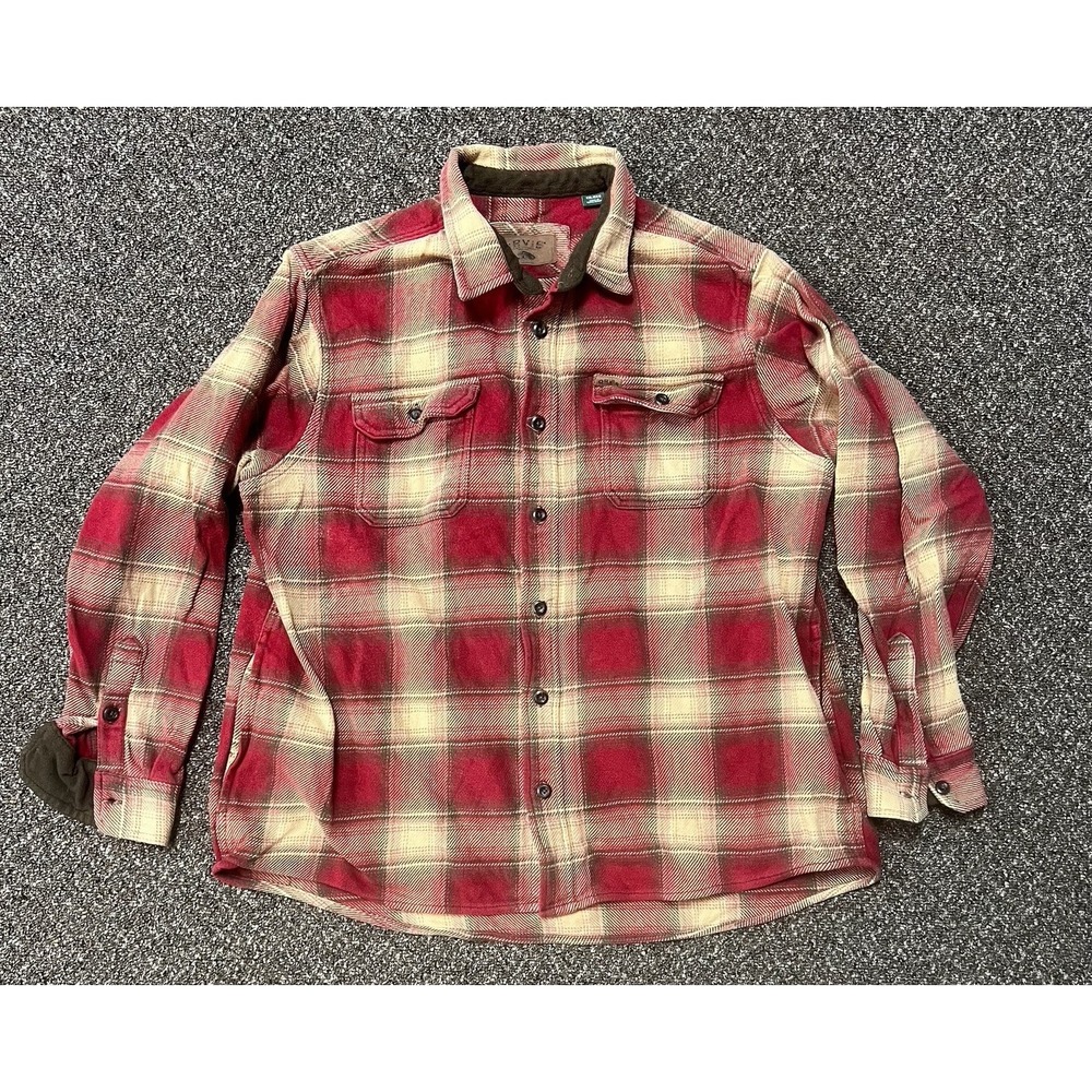 Vintage Orvis All Cotton Flannel Plaid Red Button Down Heavyweight 2000s 2xl